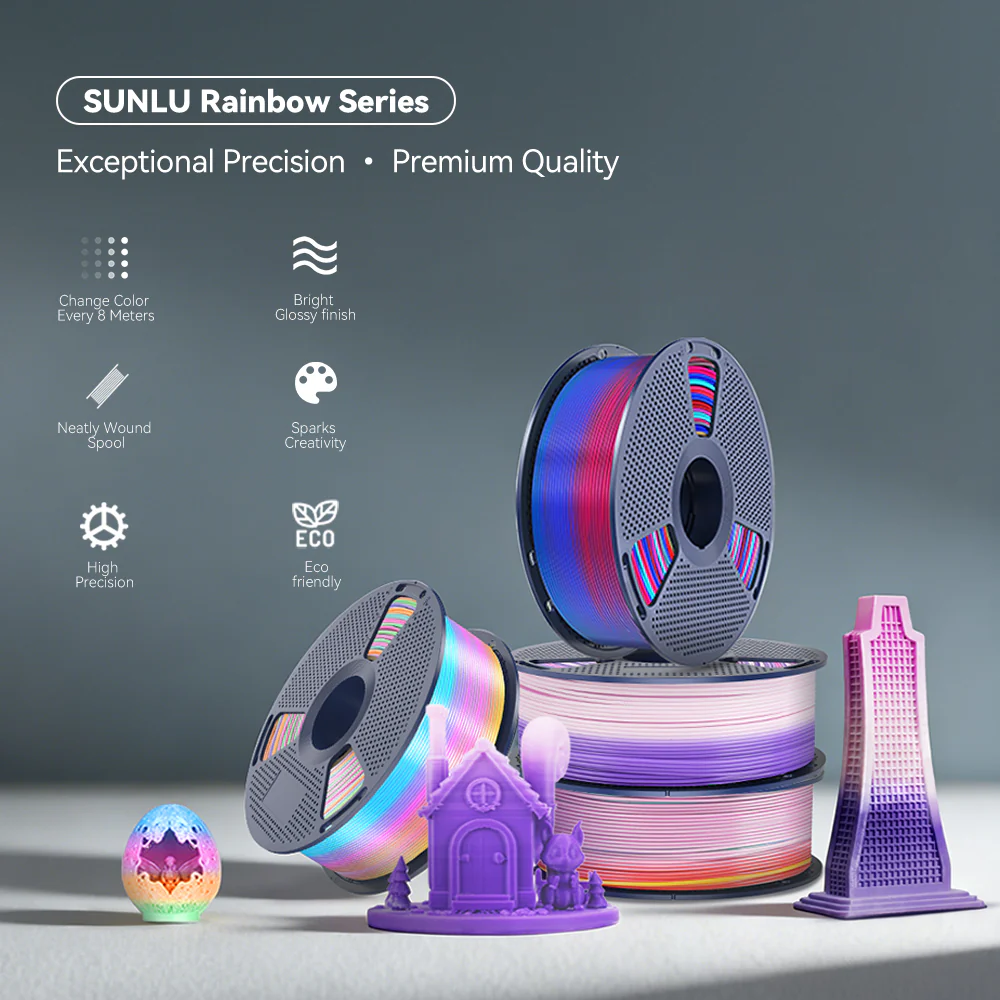 [MOQ: 3KG] PLA, SILK, PETG Rainbow Filament 3D Printer Filament 1KG - Image 4