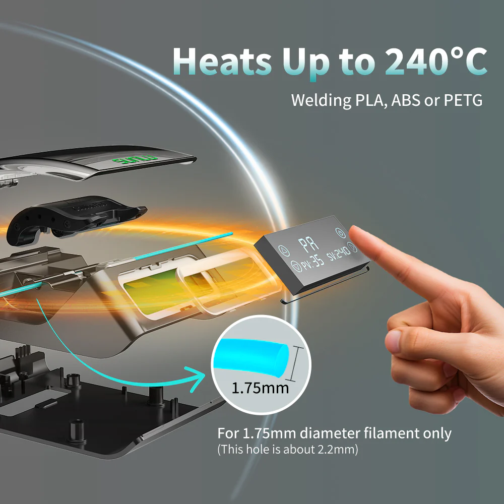 SUNLU Filament Connector FC01, Fusion Splicer, Weldable to 1.75mm PLA, ABS, PETG, PCL, PA and PC Filament - Image 4