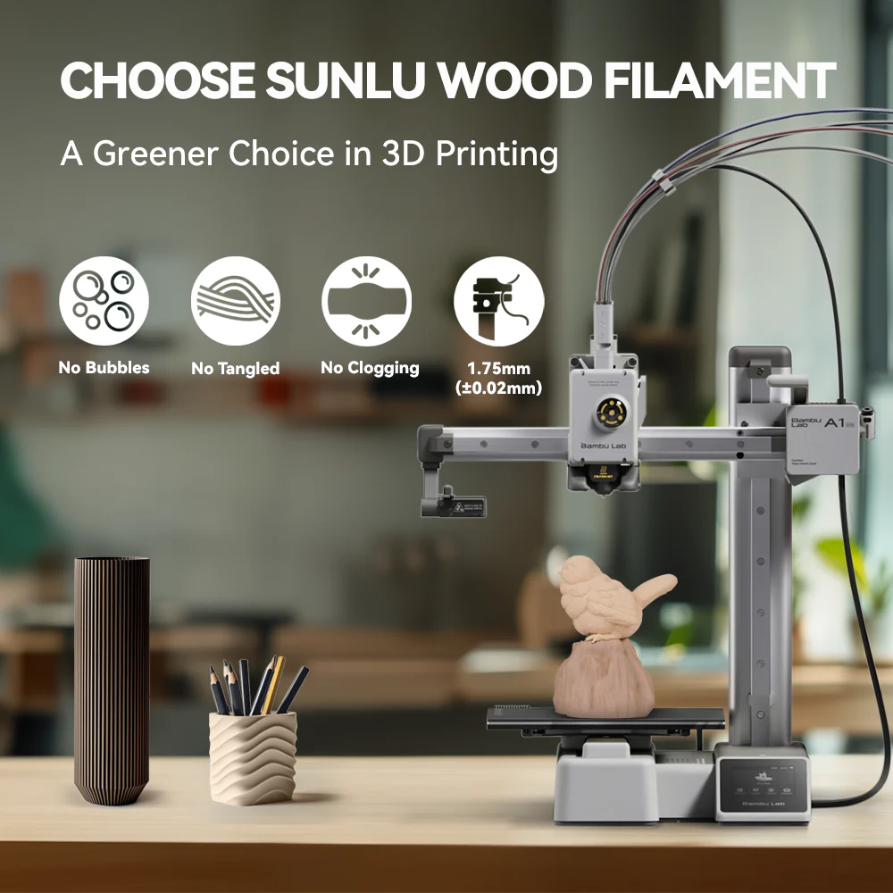 [MOQ: 3KG] Optimized Wood PLA 3D Printer Filament 1KG, Optimized and Upgraded Wood Texture - Image 10