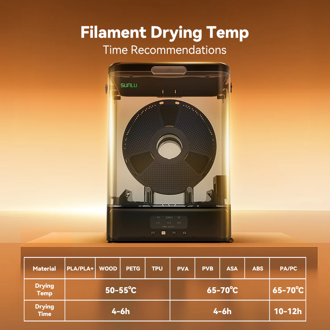 SUNLU FilaDryer SP2, 2-in-1 Filament Dryer Combine with Storage Box, Compatible with spool size 1kg×2 or 2kg×1 or 3kg×1 - Image 10