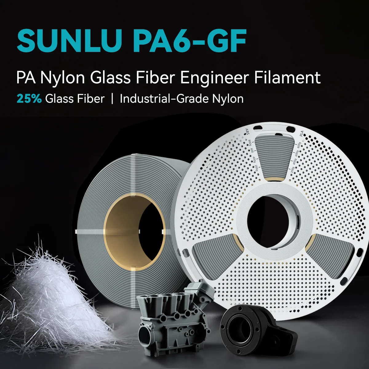 Nylon-6 Glass Fiber (PA6-GF) 3D Printer Filament 1KG - Image 6